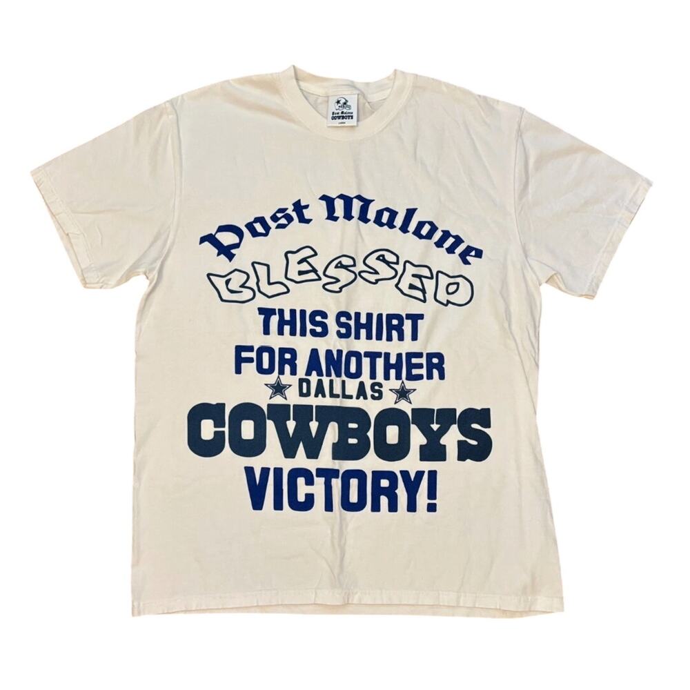 Post Malone x Dallas Cowboys Youth Large Bless This Shirt White YXL NIP